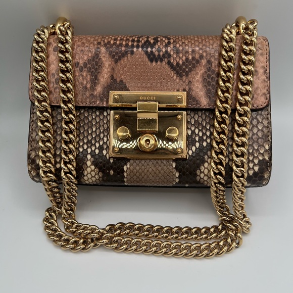 Gucci padlock Pink Python Crossbody with Gold Chain❤️ - Picture 8 of 8